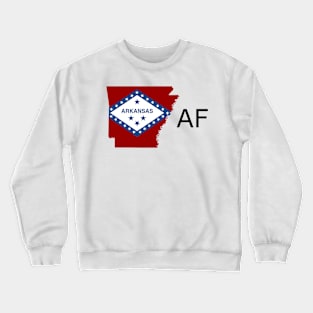 Arkansas Flag State Outline AF (black) Crewneck Sweatshirt